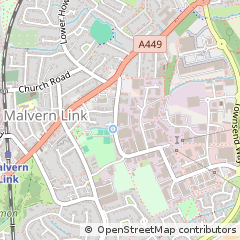 Map of Malvern, Worcestershire