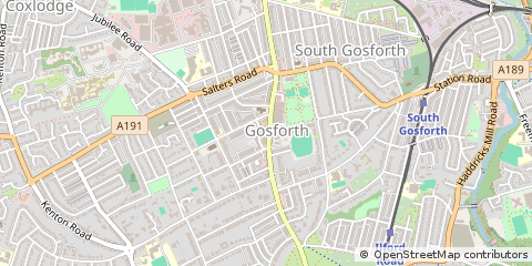 Map of Gosforth, Newcastle Upon Tyne