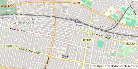 Map of Hove, East Sussex