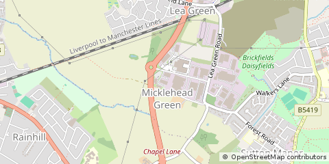 Map of ST Helens, Merseyside