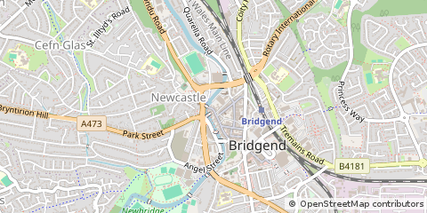 Map of Bridgend, MID Glamorgan