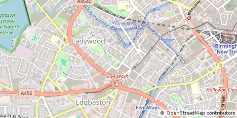 Map of Birmingham, West Midlands