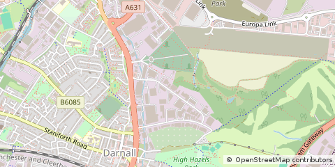 Map of Sheffield, South Yorkshire