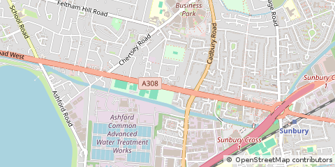 Map of Sunbury-on-Thames, Middlesex