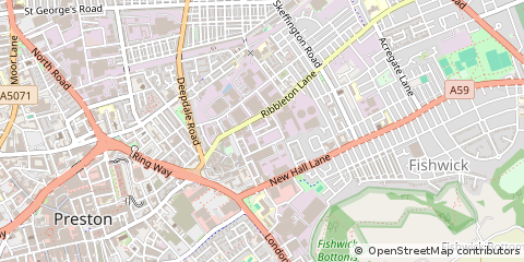 Map of OFF Ribbleton Lane Preston, Lancashire