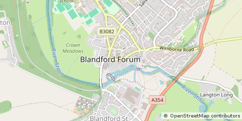 Map of Blandford Forum, Dorset