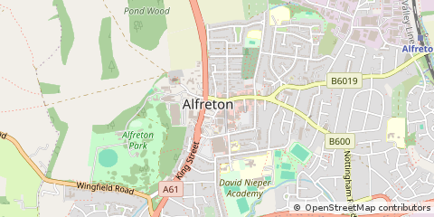 Map of Alfreton, Derbyshire