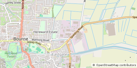 Map of Bourne, Lincolnshire