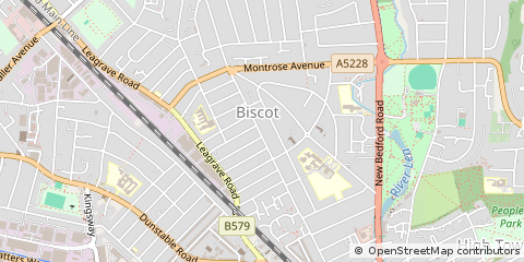 Map of Luton, Bedfordshire