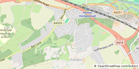 Map of Felden, Hertfordshire