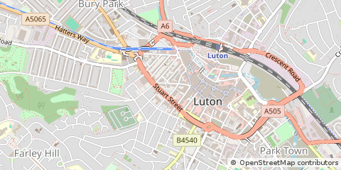 Map of Luton, Bedfordshire