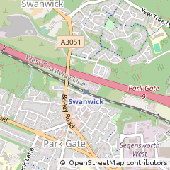 Map of Swanwick, Hampshire