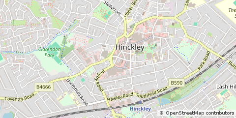 Map of Hinckley, Leicestershire