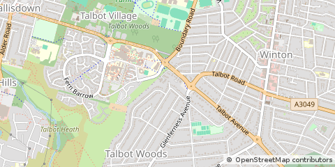 Map of Bournemouth, Dorset