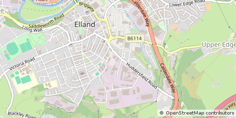 Map of Elland, West Yorkshire