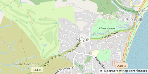 Map of Swansea, West Glamorgan