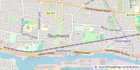 Map of Southwick, West Sussex