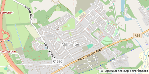 Map of Milltimber, Aberdeenshire
