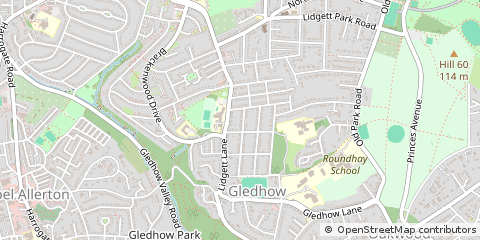 Map of Leeds, West Yorkshire