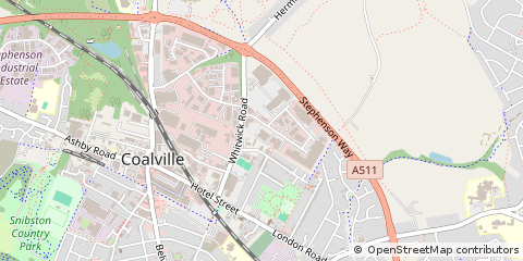 Map of Coalville, Leicestershire