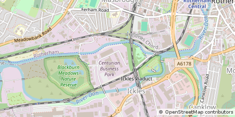 Map of Rotherham, South Yorkshire