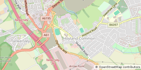 Map of Barnsley, South Yorkshire