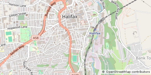 Map of Halifax, West Yorkshire