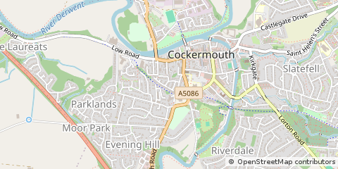 Map of Cockermouth, Cumbria