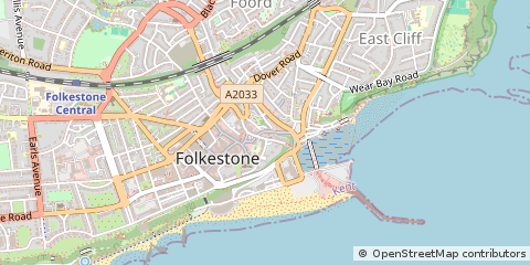 Map of Folkestone, Kent