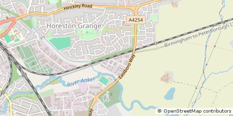 Map of Nuneaton, Warwickshire