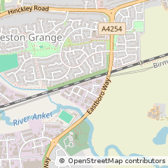 Map of Nuneaton, Warwickshire