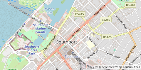 Map of Southport, Merseyside