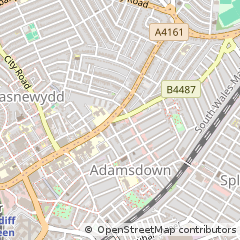 Map of Cardiff, S. Wales