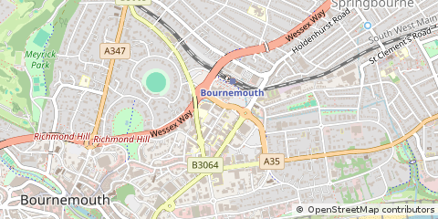 Map of Bournemouth, Dorset