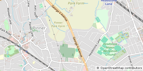 Map of Pinner, Middlesex