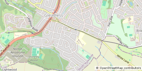 Map of Sheffield, South Yorkshire