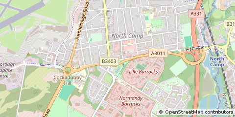 Map of Farnborough, Hampshire