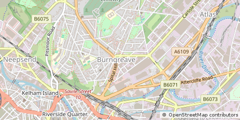 Map of Sheffield, South Yorkshire
