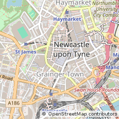 Map of Newcastle Upon Tyne, Tyne and Wear