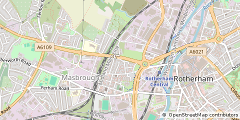 Map of Rotherham, South Yorkshire