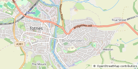Map of Totnes, Devon