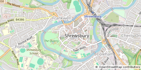 Map of Shrewsbury, Shropshire