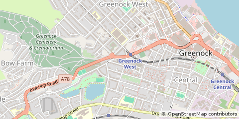 Map of Greenock, Renfrewshire