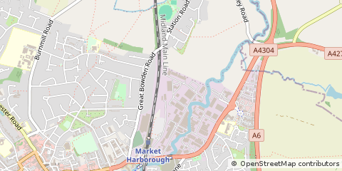 Map of Market Harborough, Leicestershire