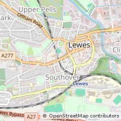 Map of Lewes, East Sussex