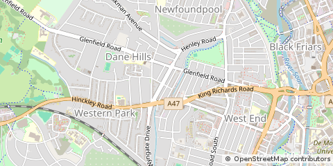 Map of Leicester, Leicestershire