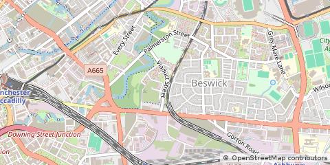 Map of Manchester, Lancashire