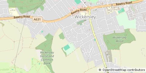 Map of Rotherham, South Yorkshire