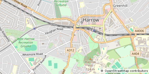 Map of Harrow, Middlesex