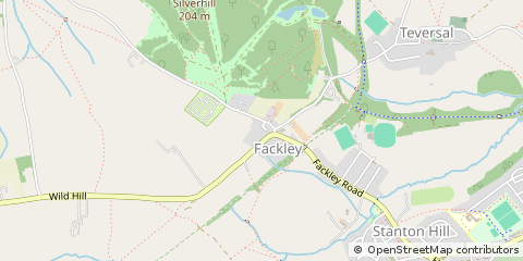 Map of Teversal, Nottinghamshire